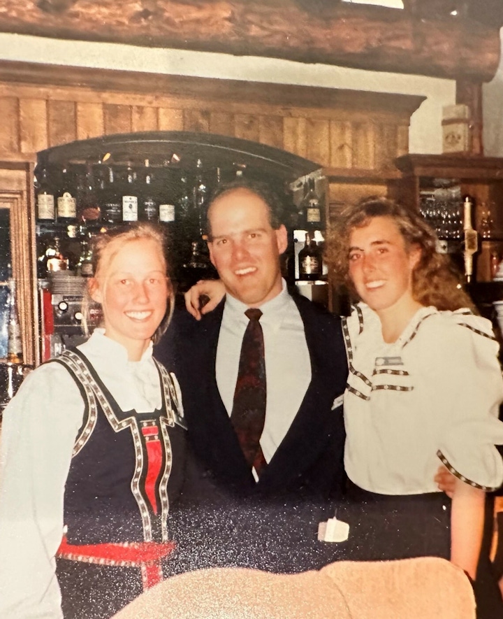 Becky (photo right) as Hostess at Der Fondue Chessel atop North Peak Mountain | Keystone, CO