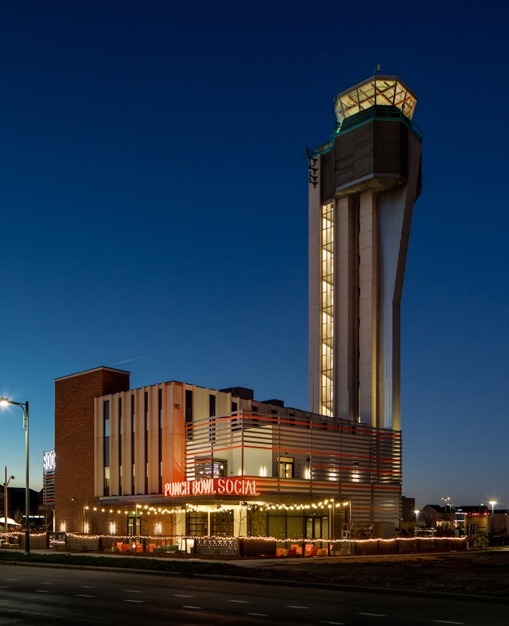 Punch Bowl Social, Denver, CO | An Adaptive Reuse of the Original Stapleton Airport Terminal